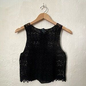 Club Monaco Lace Y2K Crop Top
